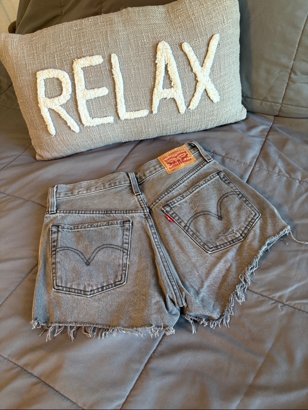 Levi's 501 Women's Gray Denim Cutoff Shorts Classic Vintage 26 Fray Raw Hem New